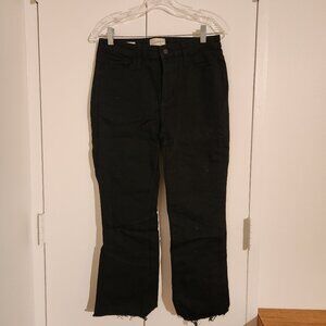 Black Distressed bottom jeans straight leg size 4/27